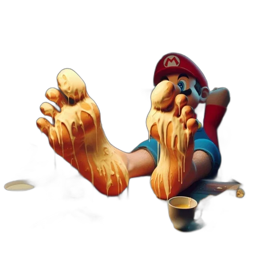 shoes, food, concept art, 3d render, pixel art, fantasy art, oversized, mario transparent PNG cut-out