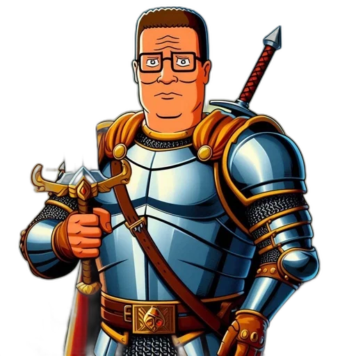 staff, sword, robot, weapon, cartoon, pixel art, fantasy art, comic book art transparent PNG cut-out
