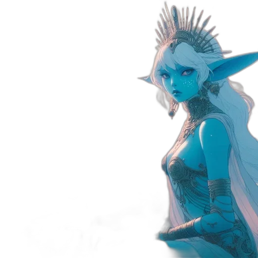 staff, dragon, concept art, fantasy art, 3d render, comic book art, blue, pastel transparent PNG cut-out