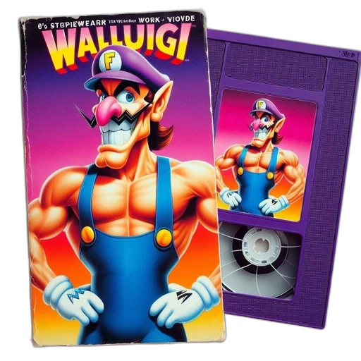 weapon, concept art, vaporwave, creative, vhs, tape, cover, features transparent PNG cut-out