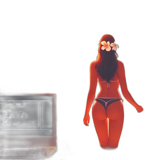 mask, jewelry, robot, dress, 3d render, concept art, underwater, fire transparent PNG cut-out