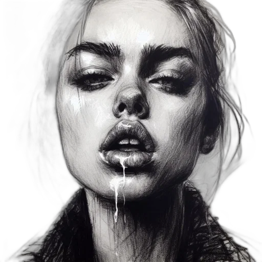 face, hair, jacket, mask, photorealistic, pencil sketch, fantasy art, oil painting transparent PNG cut-out
