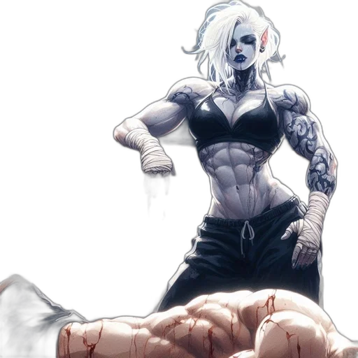 comic book art, concept art, fantasy art, watercolor, woman, striking, features, boxes transparent PNG cut-out