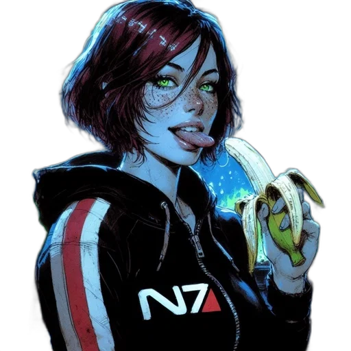 jacket, staff, food, face, concept art, comic book art, cyberpunk, pixel art transparent PNG cut-out