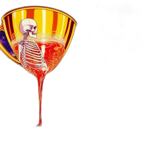bottle, crown, umbrella, staff, concept art, watercolor, 3d render, surrealistic transparent PNG cut-out