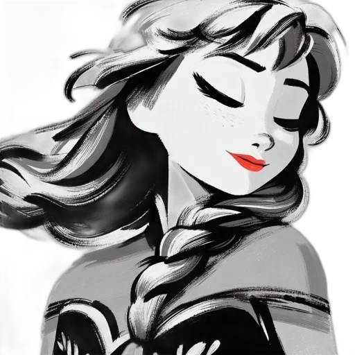 crown, dress, face, comic book art, cartoon, pencil sketch, photorealistic, monochrome transparent PNG cut-out