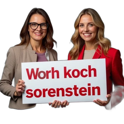 staff, two, women, holding transparent PNG cut-out