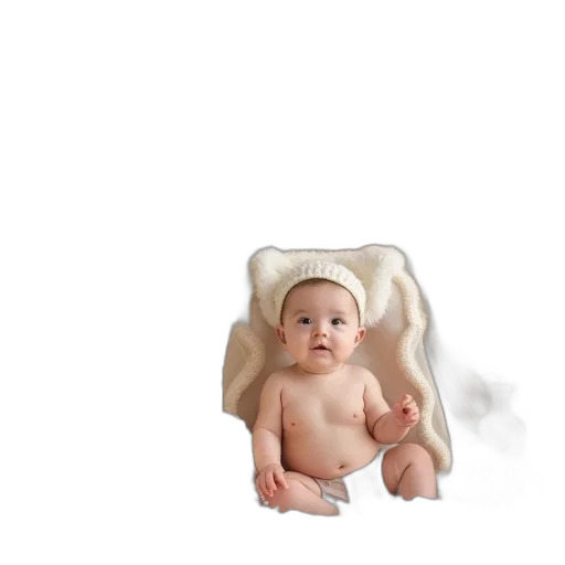 furniture, crown, face, hat, 3d render, photorealistic, baby, shower transparent PNG cut-out