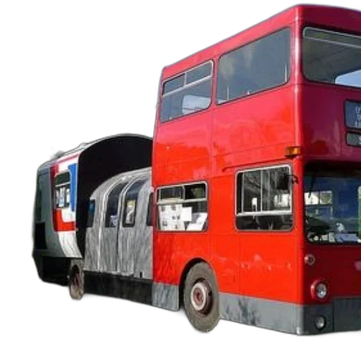 car, 3d render, photorealistic, concept art, red, double-decker, bus, parked transparent PNG cut-out