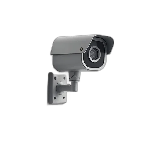 robot, weapon, 3d render, modern, security, camera, black, white transparent PNG cut-out