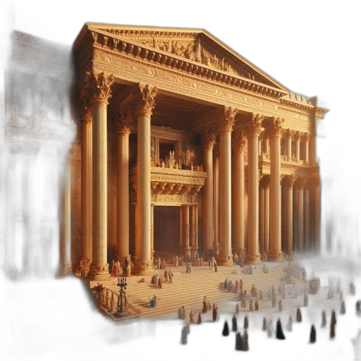 building, 3d render, concept art, photorealistic, fantasy art, city street, ancient, temple transparent PNG cut-out