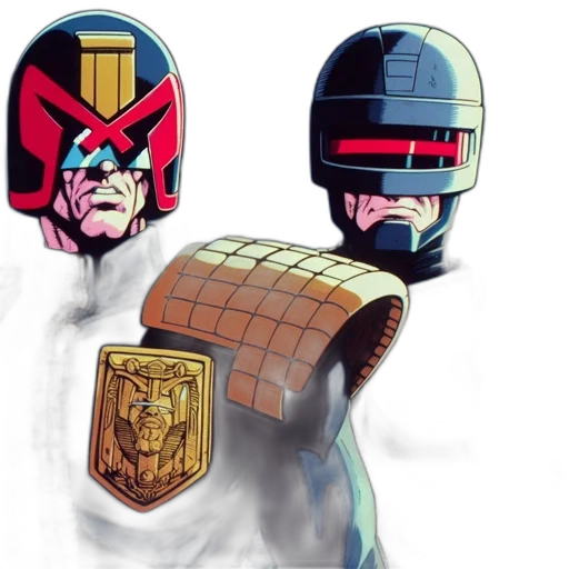 robot, mask, concept art, comic book art, anime, watercolor, outer space, two transparent PNG cut-out