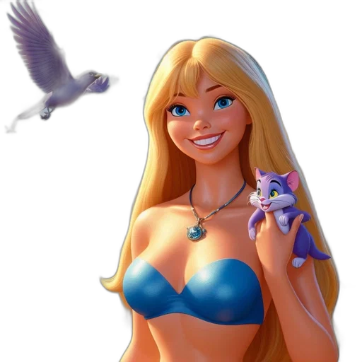 jewelry, fantasy art, concept art, cartoon, 3d render, pastel, blonde, female transparent PNG cut-out