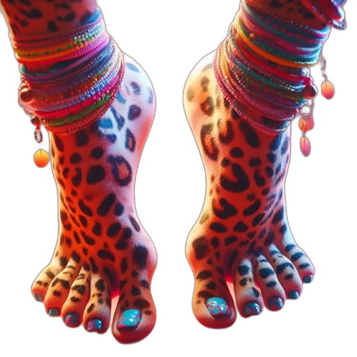 shoes, jewelry, animal, 3d render, photorealistic, photo, focuses, feet transparent PNG cut-out