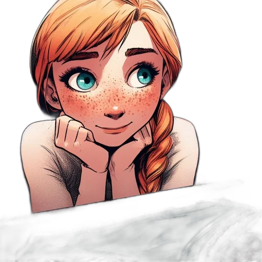 face, crown, creature, dress, cartoon, watercolor, anime, comic book art transparent PNG cut-out