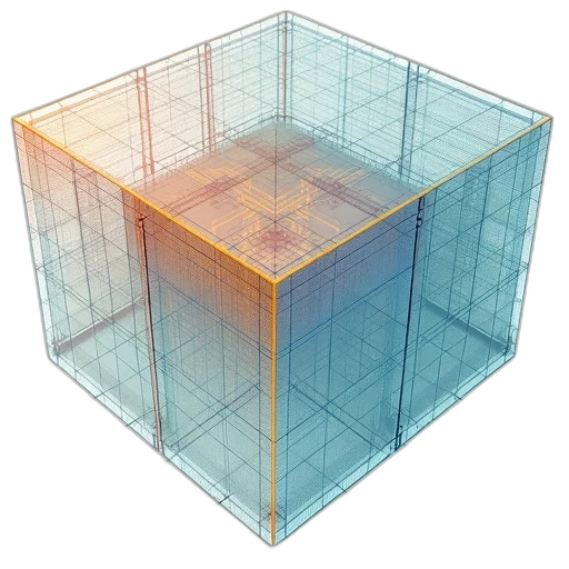 furniture, building, crown, robot, 3d render, concept art, blue, second transparent PNG cut-out