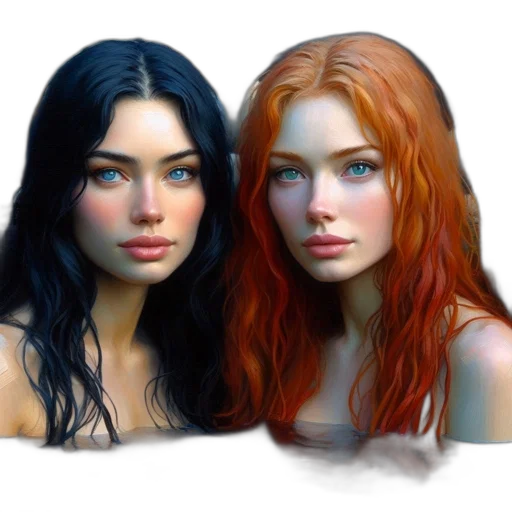 jewelry, face, fantasy art, photorealistic, concept art, oil painting, underwater, red transparent PNG cut-out