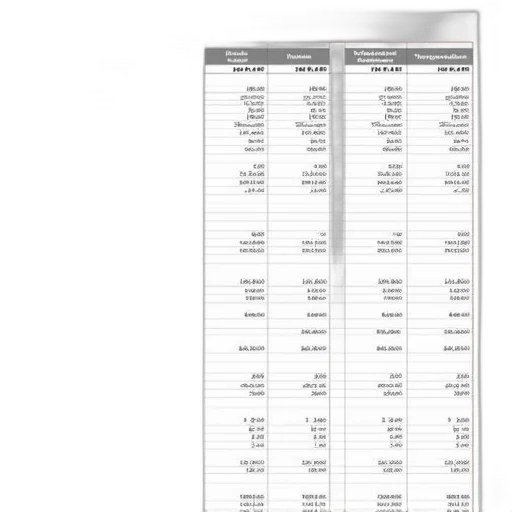 detailed, financial, spreadsheet, various, columns, rows, including, headings transparent PNG cut-out