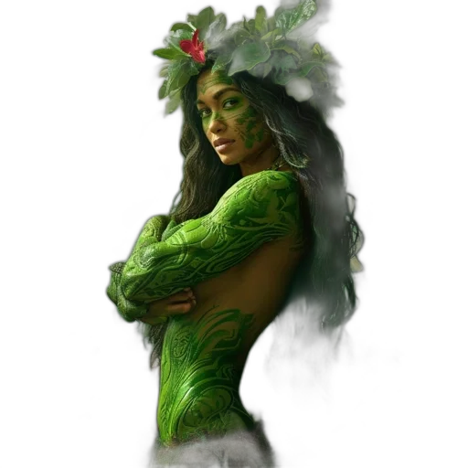dress, crown, fantasy art, concept art, photorealistic, comic book art, green, woman transparent PNG cut-out