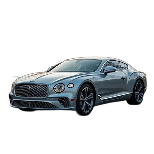 car, photorealistic, 3d render, concept art, silver, bentley, parked, parking transparent PNG cut-out