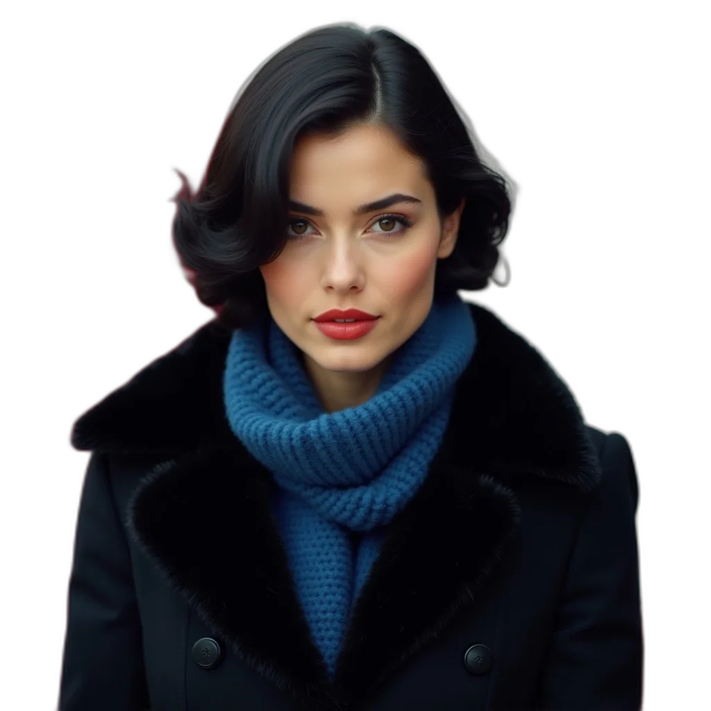 jacket, face, jewelry, photorealistic, oil painting, concept art, fantasy art, snow transparent PNG cut-out
