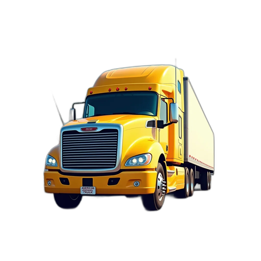 car, photorealistic, 3d render, concept art, cartoon, large, shiny, yellow transparent PNG cut-out