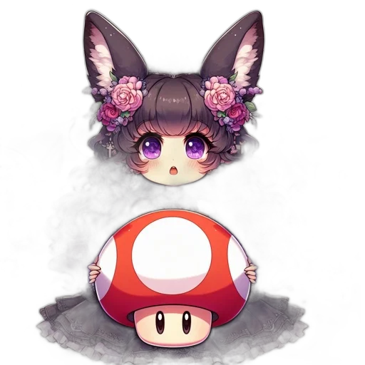 hat, creature, crown, mask, pixel art, fantasy art, anime, watercolor transparent PNG cut-out