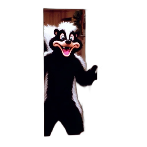 mask, creature, animal, jacket, concept art, 3d render, cartoon, animated transparent PNG cut-out