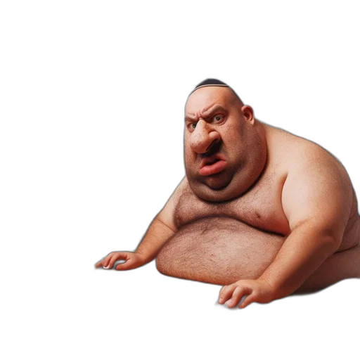 creature, animal, face, food, 3d render, concept art, photorealistic, overweight transparent PNG cut-out