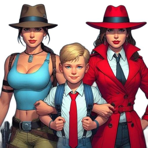 hat, comic book art, concept art, pixel art, fantasy art, red, three, animated transparent PNG cut-out