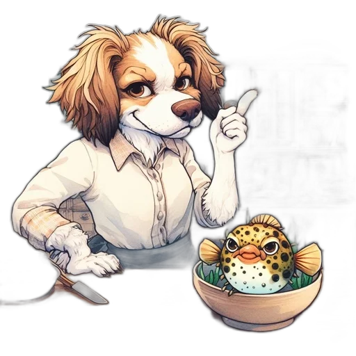 food, staff, animal, watercolor, concept art, pixel art, cartoon, anthropomorphic transparent PNG cut-out