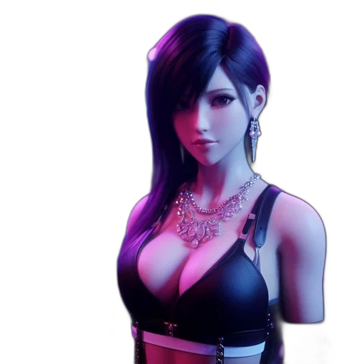 cyberpunk, 3d render, concept art, photorealistic, neon lights, neon, dark, figure transparent PNG cut-out