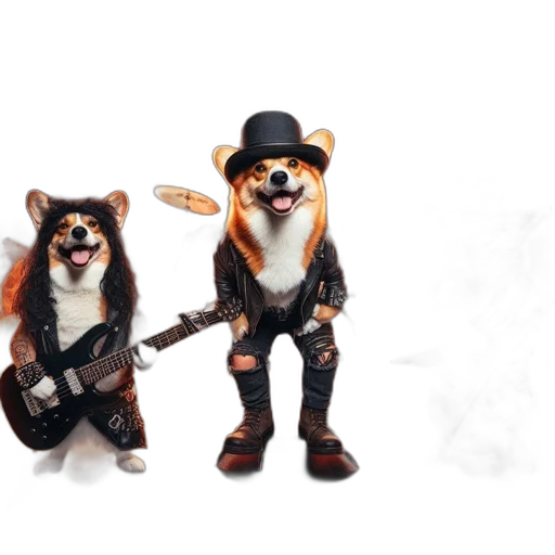 animal, concept art, 3d render, cartoon, fantasy art, three, canid, musicians transparent PNG cut-out