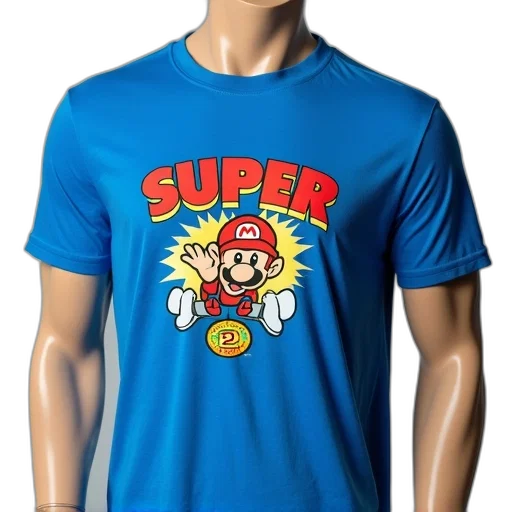 comic book art, 3d render, cartoon, concept art, mannequin, wearing, blue, t-shirt transparent PNG cut-out