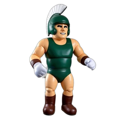 large, inflatable, spartan, mascot, floating, air, room, gray transparent PNG cut-out