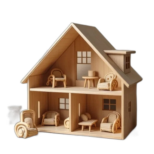 furniture, building, 3d render, concept art, wooden, toy, dollhouse, set transparent PNG cut-out