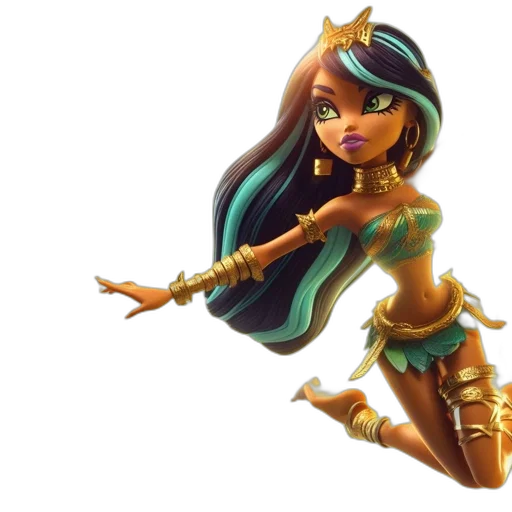 jewelry, fantasy art, concept art, 3d render, comic book art, animated, female, character transparent PNG cut-out