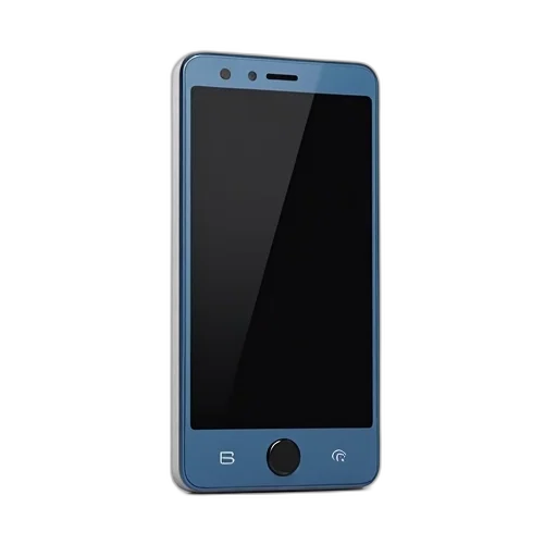 3d render, blue, smartphone, black, screen, physical, keyboard, displayed transparent PNG cut-out