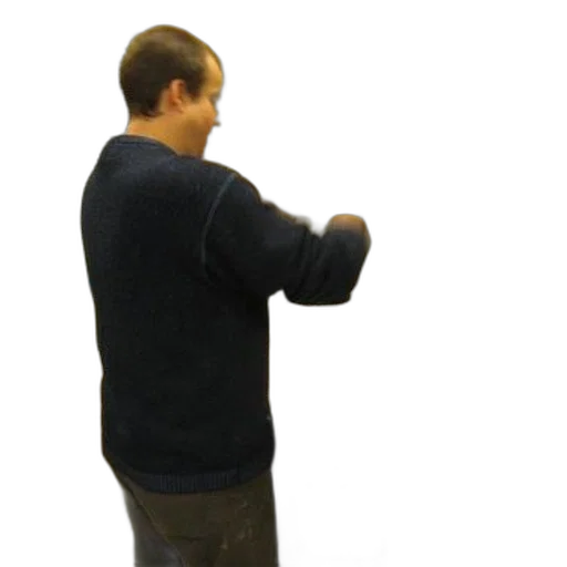 jacket, staff, weapon, robot, 3d render, man, blue, sweater transparent PNG cut-out