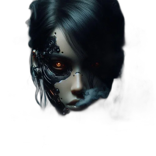 robot, mask, face, creature, cyberpunk, concept art, fantasy art, photorealistic transparent PNG cut-out