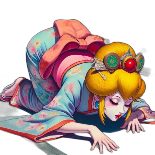 mask, staff, anime, concept art, vaporwave, pixel art, colorful, neon transparent PNG cut-out
