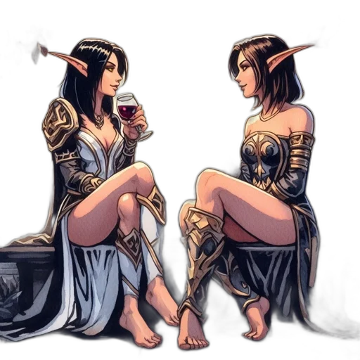 dress, fantasy art, concept art, comic book art, pixel art, fire, dark, two transparent PNG cut-out