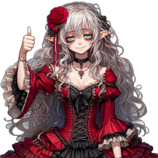 staff, dress, hair, weapon, pixel art, anime, fantasy art, concept art transparent PNG cut-out