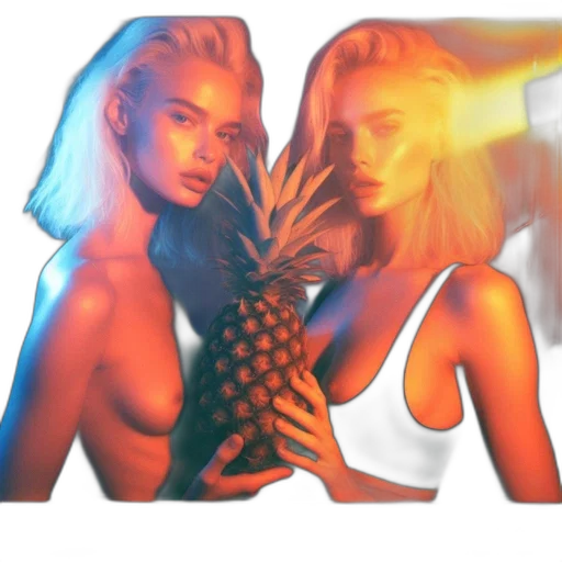 jacket, hair, crown, hat, vaporwave, cyberpunk, photorealistic, 3d render transparent PNG cut-out