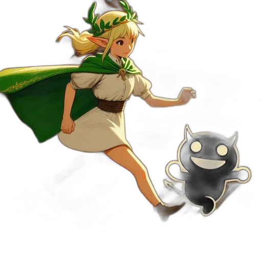 concept art, fantasy art, pixel art, 3d render, elfin, woman, blonde, hair transparent PNG cut-out