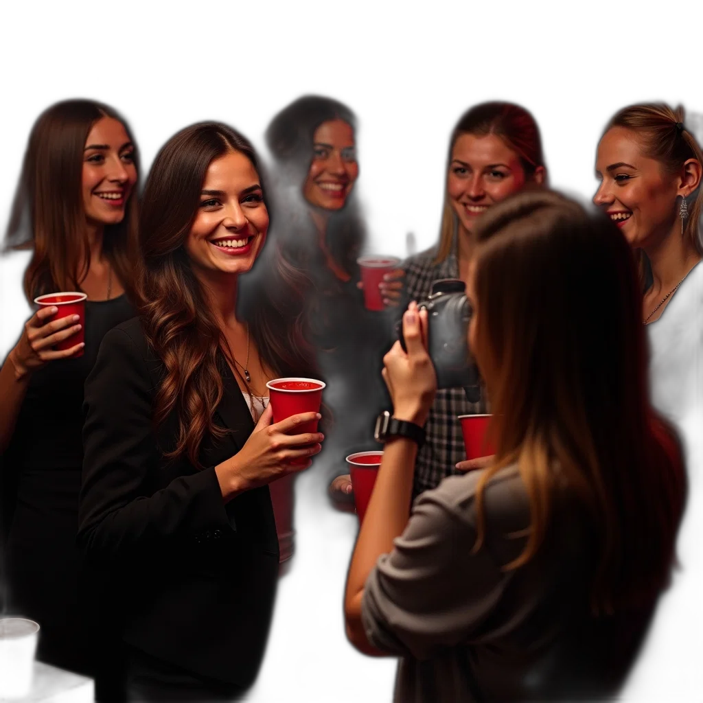 staff, group, people, gathered, dimly, lit, room, some transparent PNG cut-out