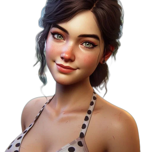 face, jewelry, photorealistic, fantasy art, concept art, 3d render, earth tones, model transparent PNG cut-out