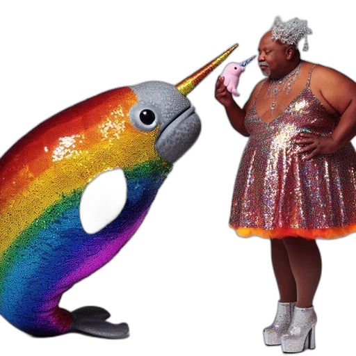 animal, creature, umbrella, staff, concept art, elaborate, scene, features transparent PNG cut-out