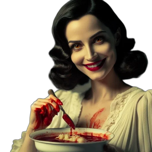 food, face, comic book art, photorealistic, concept art, pixel art, older-styled, woman transparent PNG cut-out