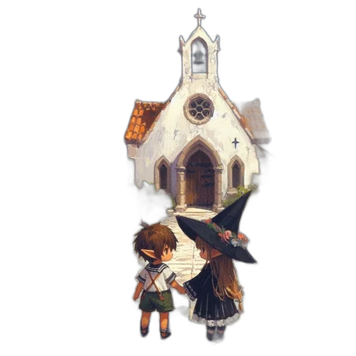 building, concept art, pixel art, watercolor, fantasy art, fog, snow, city street transparent PNG cut-out